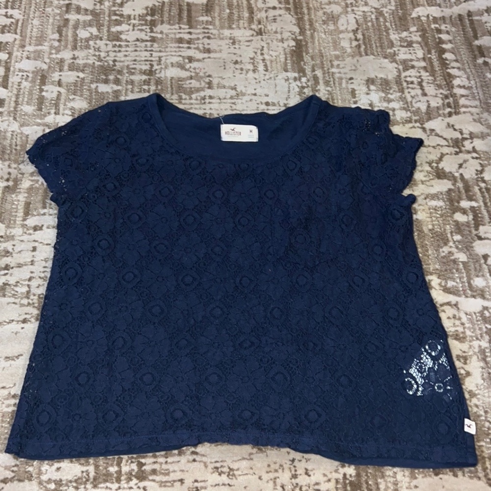 Navy Blue Lace Hollister top